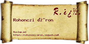 Rohonczi Áron névjegykártya